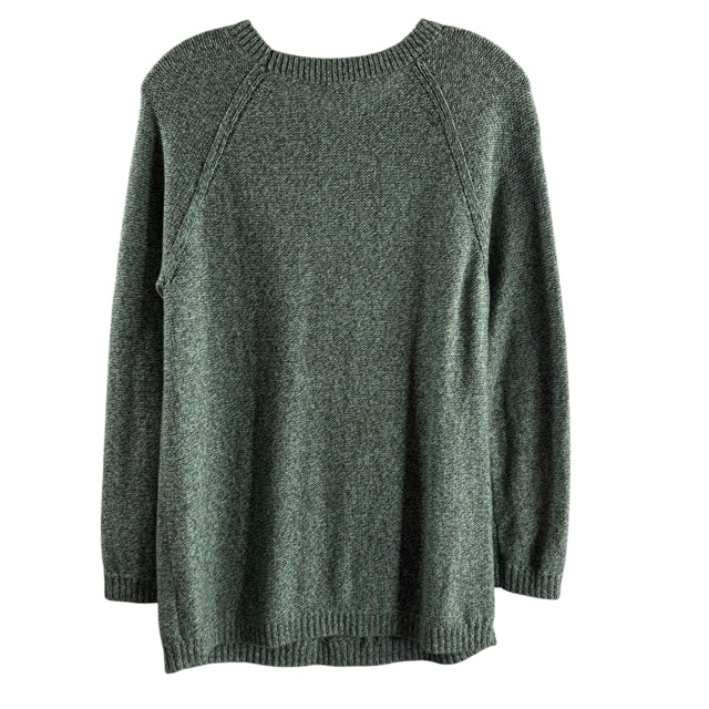 TALBOTS Size PET M Green Long Sleeve Crewneck SWEATER