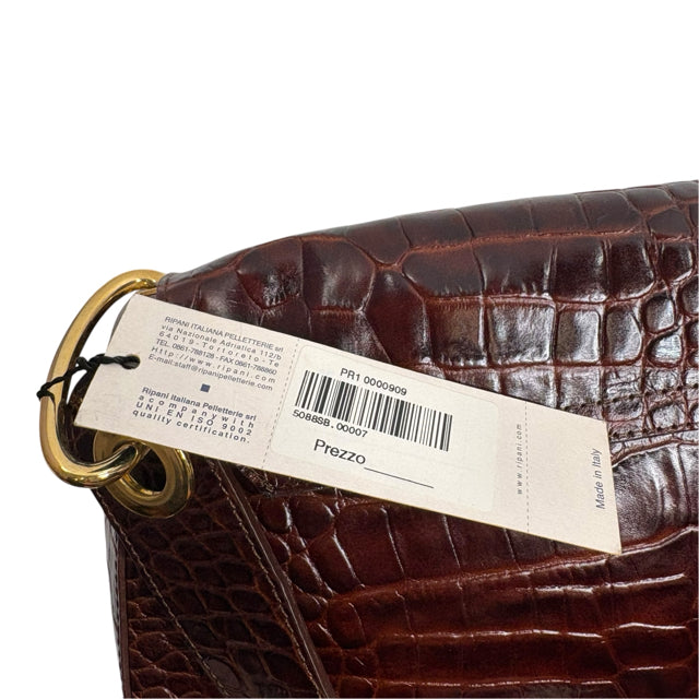 RIPANI Brown Croc Look Leather NWT PURSE