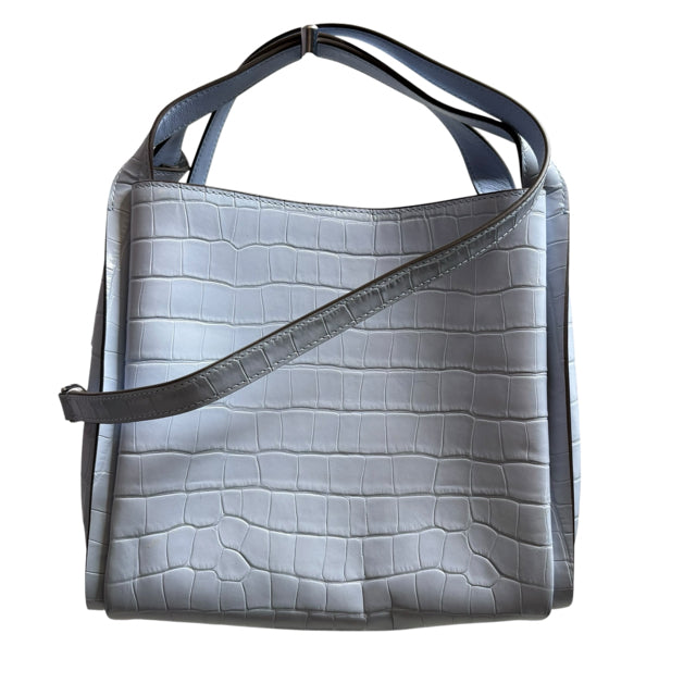 KATE SPADE Light Blue Croc Look Leather Double Handle NWOT PURSE