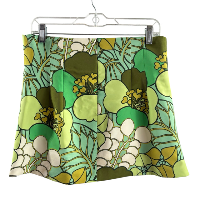 ZARA Size LARGE Green/Yellow Print Mini SKIRT