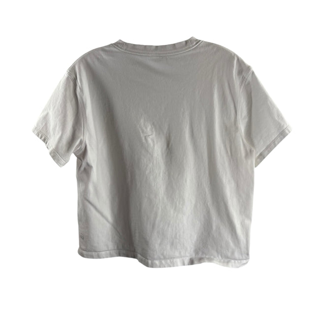 LULULEMON Size 6 White Short Sleeve Crop TOP