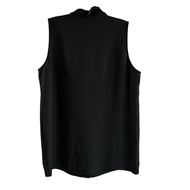 TORY BURCH Size SMALL Black Sleeveless Ruffle Details NWT BLOUSE