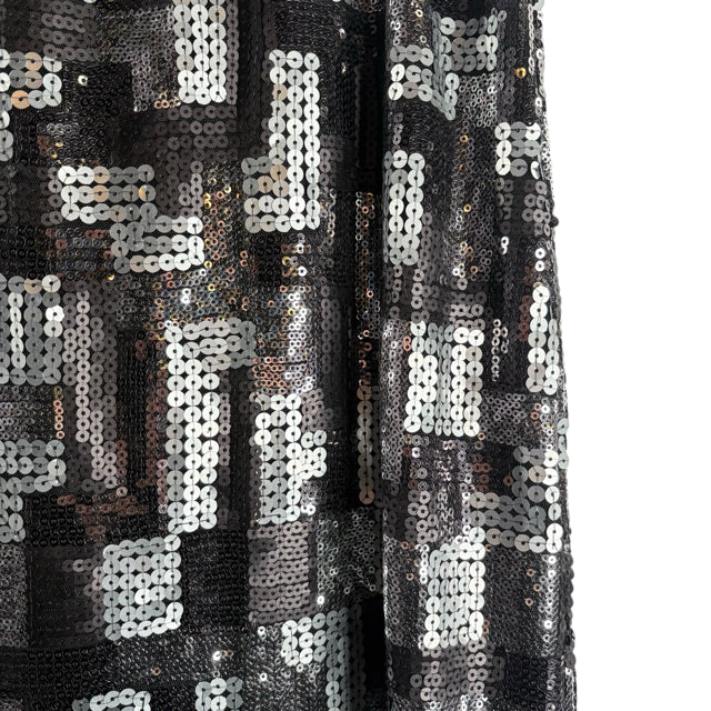 STYLED BY JOZEE Size 8 Black Sequin Long Elastic Waist SKIRT
