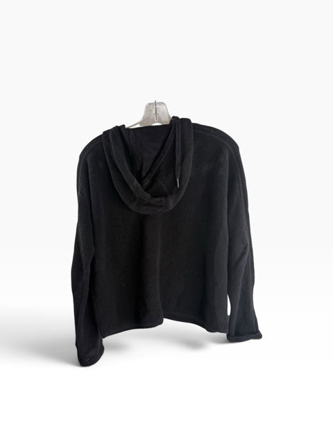 SWEATY BETTY Size SMALL Black Long Sleeve Hoodie Mesh TOP