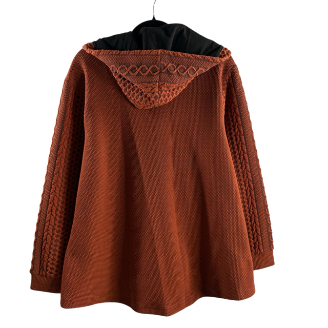 DOLCEZZA Size X-LARGE Rust/Black Long Sleeve Hood TOP