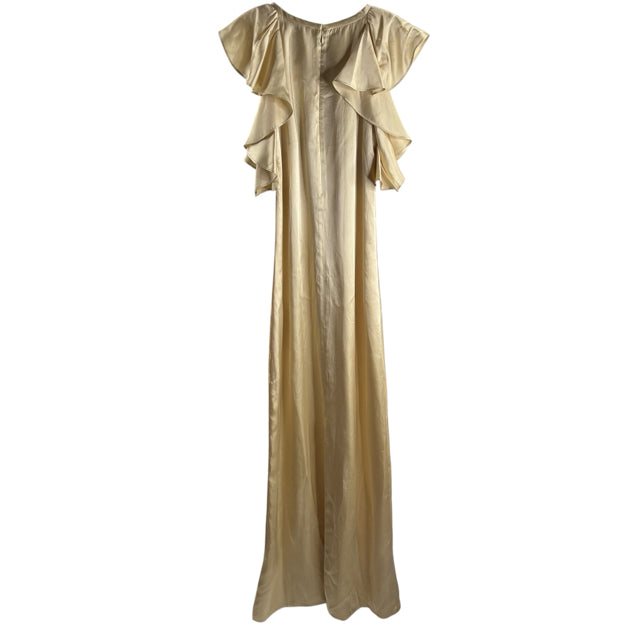 J CREW Size SMALL Champagne Flutter Sleeve SAMPLE DRESS