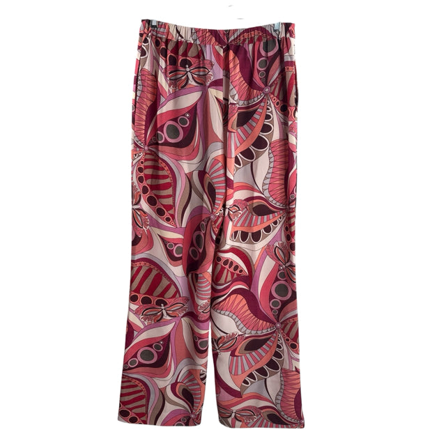 TYLER BOE Size MED Pink/Lavender Print Wide Leg PANTS