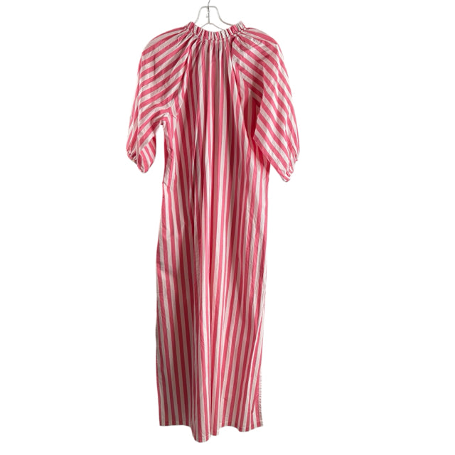 KATE LEIGH Size MEDIUM Pink Stripe 3/4 Sleeve Cotton DRESS