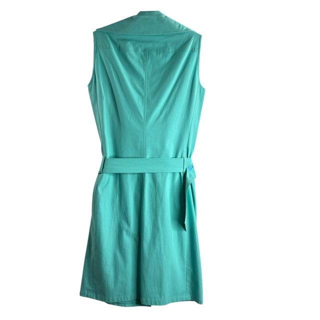 AKRIS PUNTO Size 4 Aqua Zippers Sleeveless Cotton NWT DRESS
