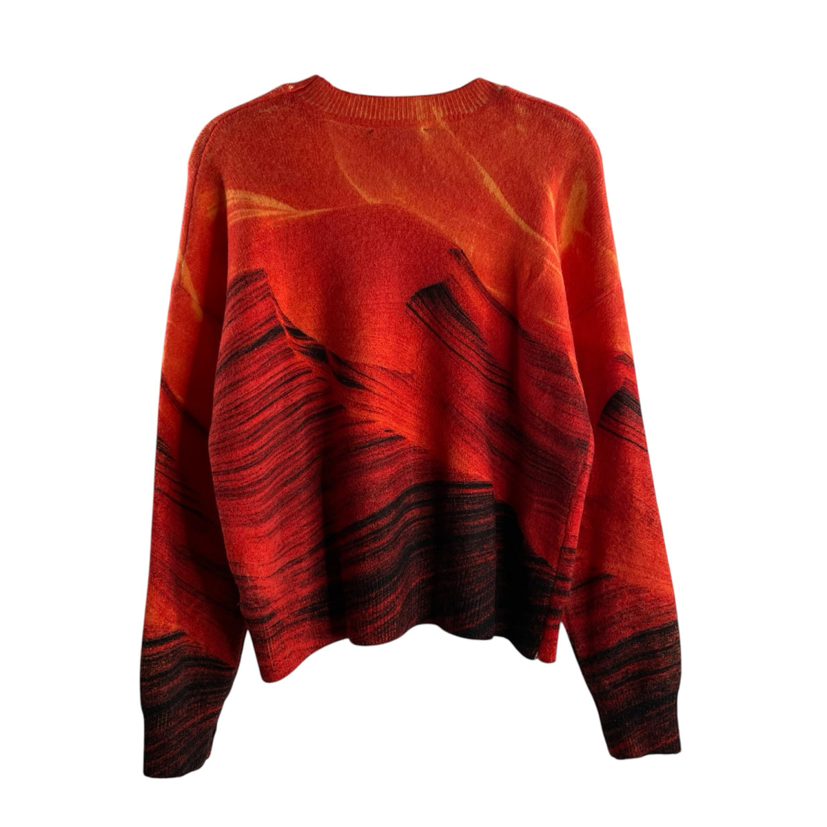 DESIGUAL Size MED Orange/Black Long Sleeve SWEATER