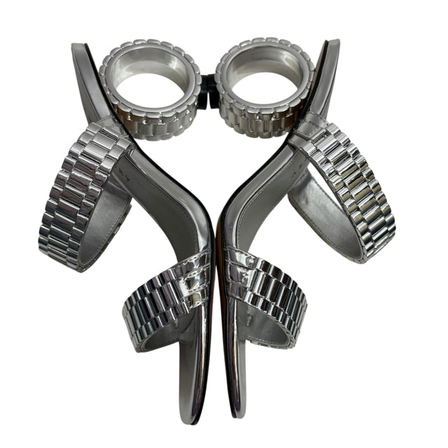 KATY PERRY Size 9 1/2 Silver High Sandal Links NWOT SHOE