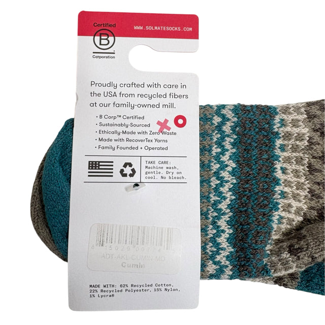 SOULMATES Tan/Aqua SOCKS