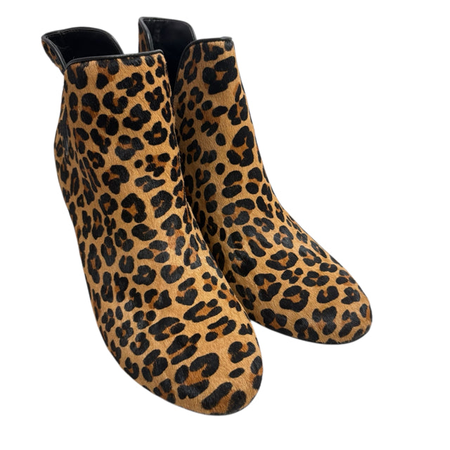 CHICOS Size 9 1/2 Brown/Black Ankle Haircalf SHOE