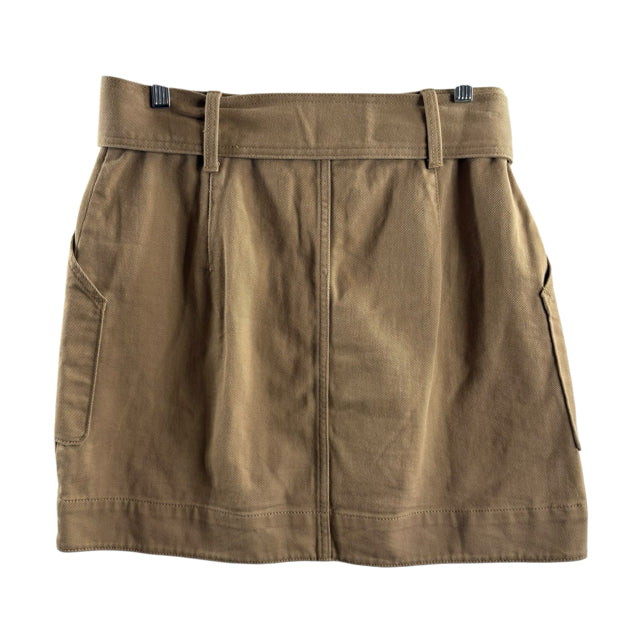 BANANA REPUBLIC Size 10 Tan Pockets Mini Belt Cotton SKIRT