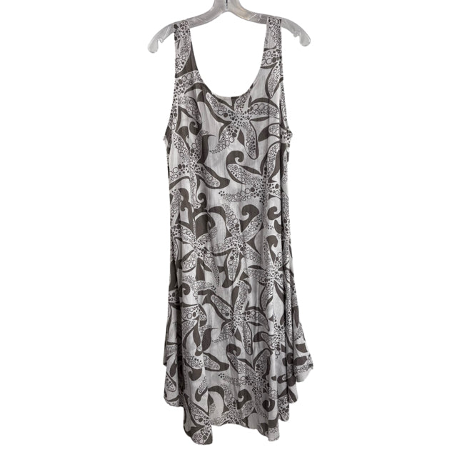 SUN MODA Size X-LARGE Tan/Brown Print Sleeveless DRESS