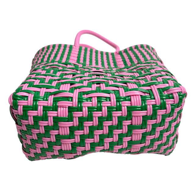 SQUEEZE DE CITRON Pink/Green Weave Plastic Handbag NWT PURSE
