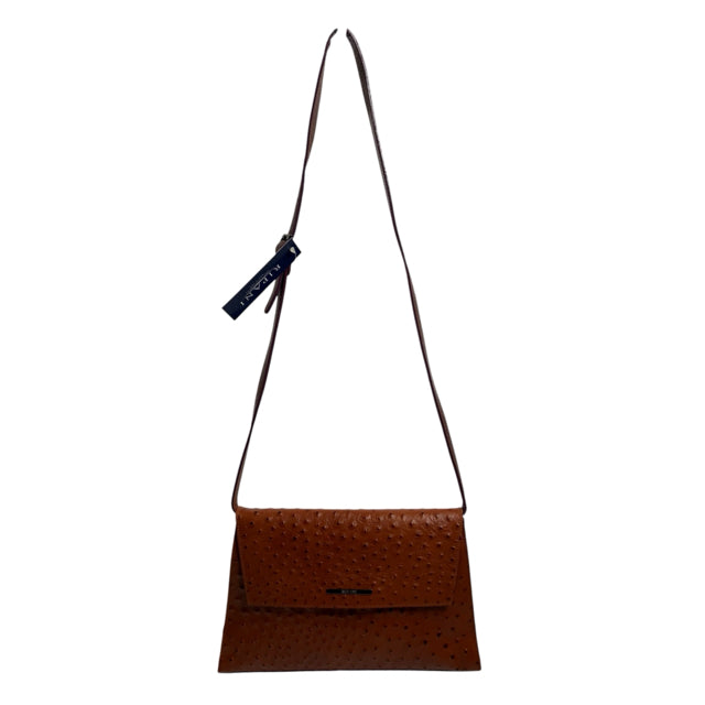 Brown Ostrich Look Leather PURSE
