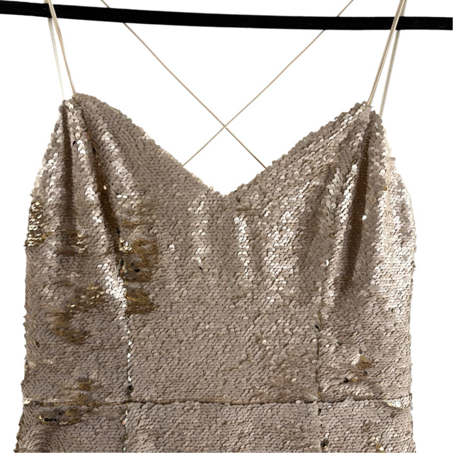 ASTR Size LARGE Gold Gold Sequins Sleeveless Sequins DRESS