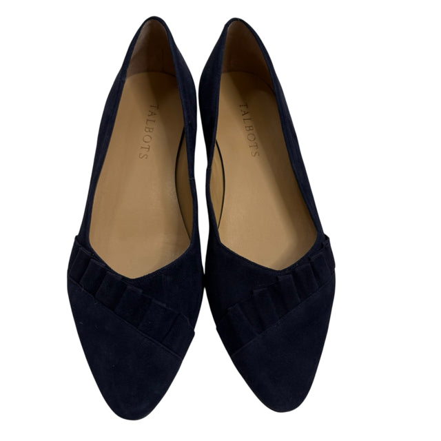 TALBOTS Size 6 Navy Flats Suede SHOE