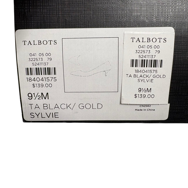TALBOTS Size 9 1/2 Black/gold Low Pump NEW! SHOE