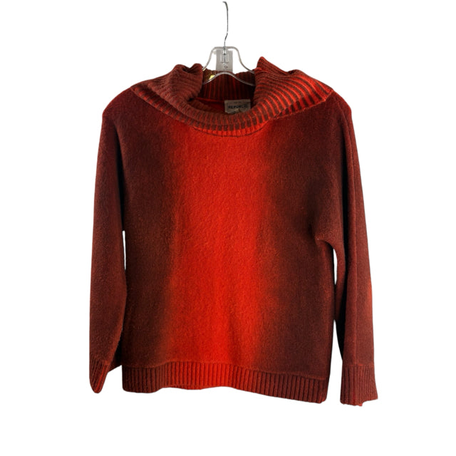 FOR THE REPUBLIC Size SMALL Red/Gray Ombre Long Sleeve Turtle Neck SWEATER