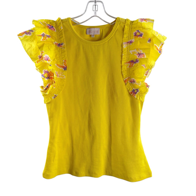 ALIVIA Size EURO 38 Yellow Floral Short Sleeve Cotton NWOT 2PC DRESS