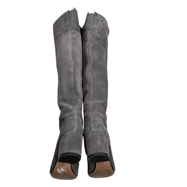 CLARKS Size 7 Gray Over-The-Knee Suede BOOT
