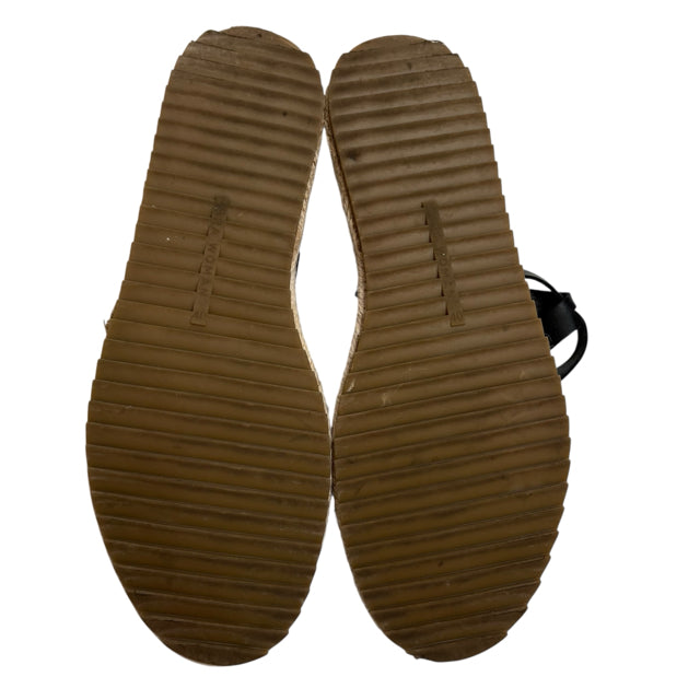 ZARA Size 40 Black Platform Sandal Rattan SHOE