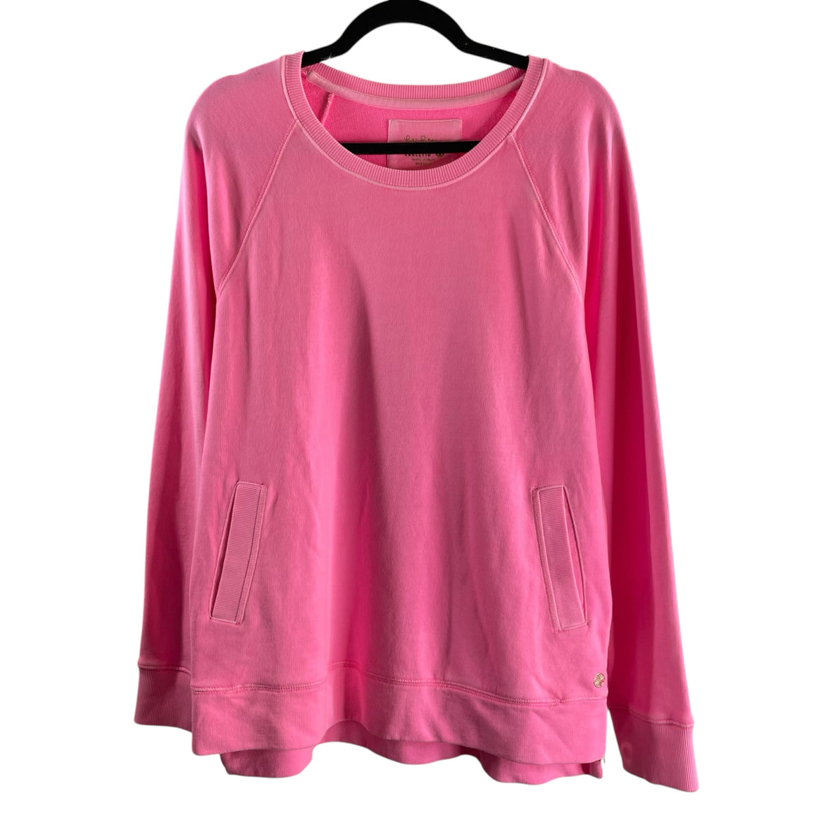 LILLY PULITZER Size LARGE Pink Long Sleeve Sweatshirt TOP