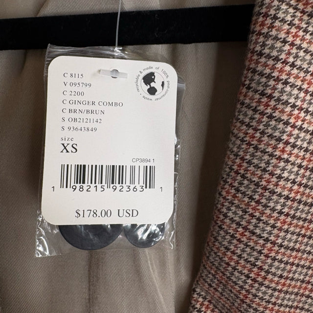 FREE PEOPLE Size X-SMALL Brown Plaid NWT BLAZ / JKT