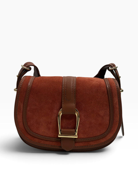 TALBOTS Rust Suede/Leather Shoulder PURSE