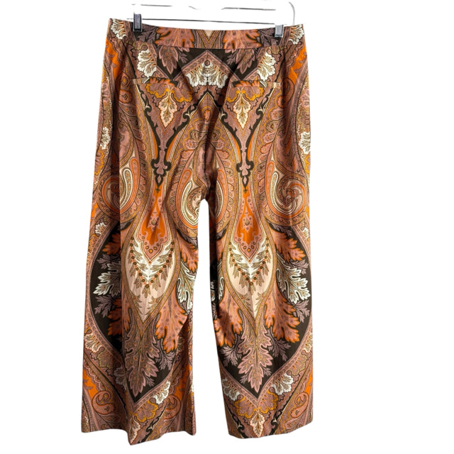 KOBI HALPERIN Size 10 Pink/Multi Print Wide Leg Cotton NWT PANTS