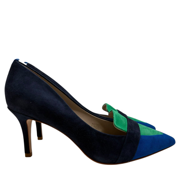 BODEN Size 40 Navy/Green Pump Suede NEW - BOX SHOE