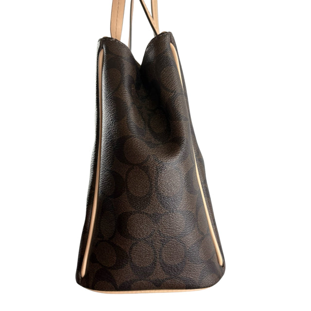 COACH Brown/Tan Monogram Coated Canvas Shoulder PURSE