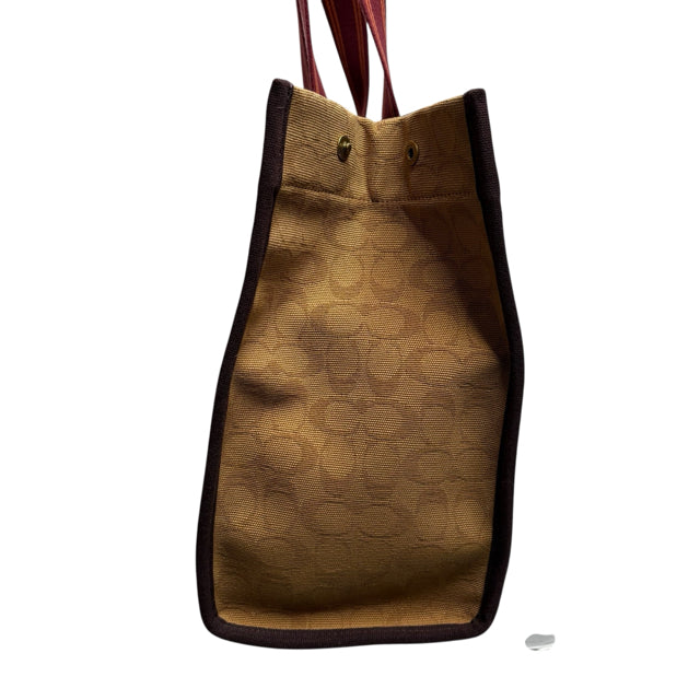 COACH Navy/Tan Monogram Canvas Tote NWT PURSE