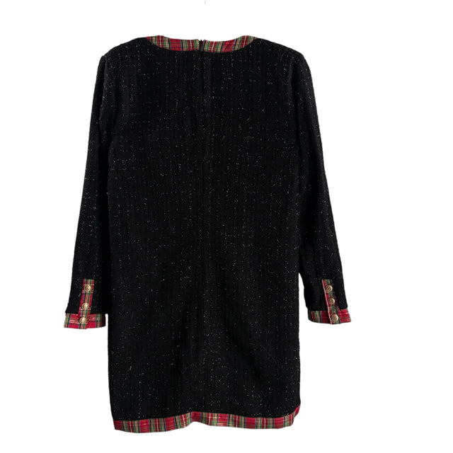 BRIANNA CANNON Size MEDIUM Black/Red Tartan Plaid Long Sleeve NWOT DRESS