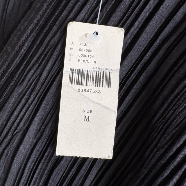 ANTHROPOLOGIE Size MEDIUM Black Pleats 3/4 Sleeve Polyester NWT DRESS