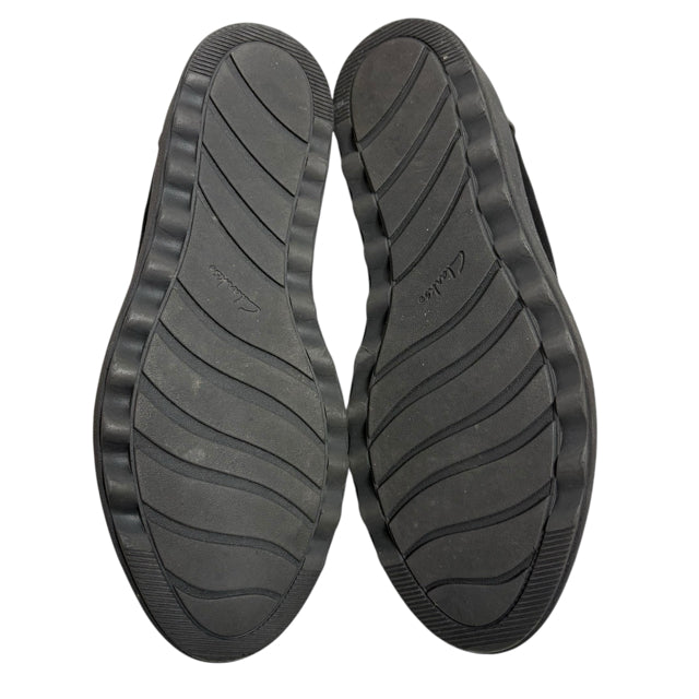 CLARKS Size 8 W Black Wedge Heel Suede NWOT SHOE