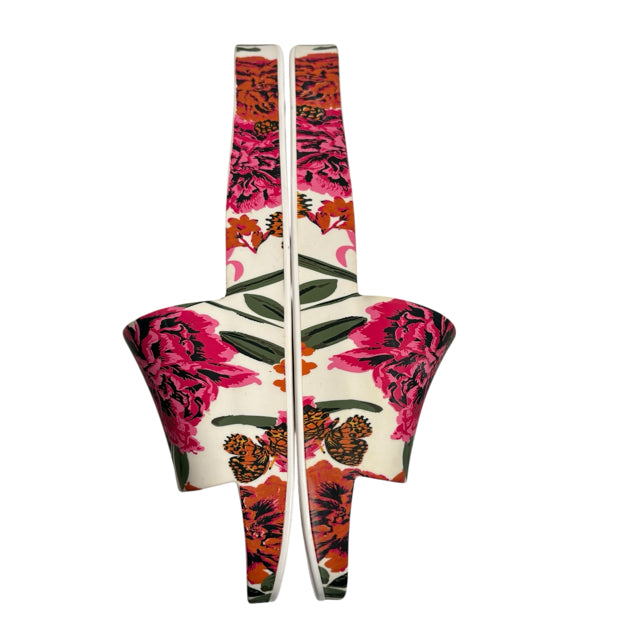 MELISSA Size 10 Cream/Pink Slide Floral SHOE