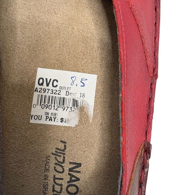 NAOT Size 40 Red/Brown Ankle Strap Leather NWOT SHOE