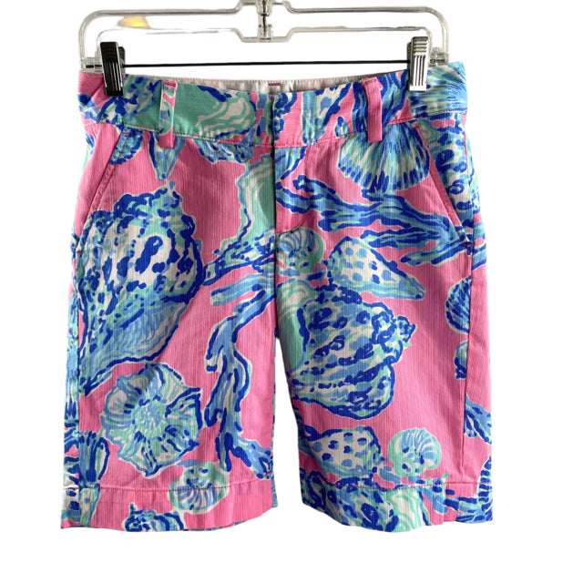 LILLY PULITZER Size 00 Pink/blue Print Cotton SHORTS