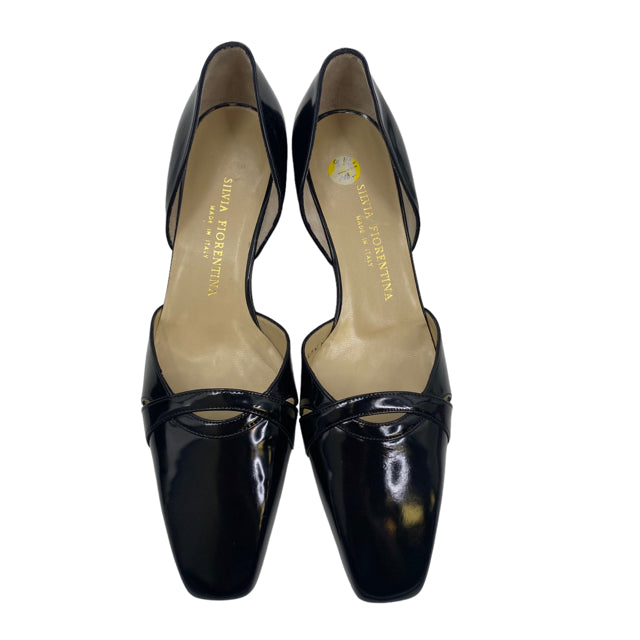 SILVIA FIORENTINA Size 9 1/2 Black D'Orsay Leather NWOT SHOE