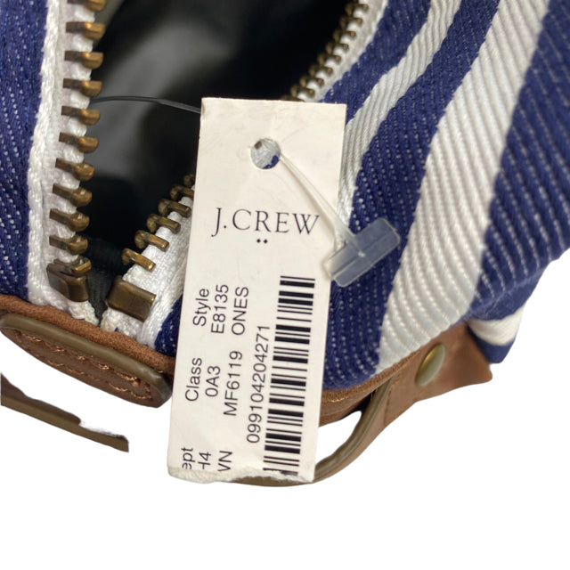 J CREW Navy/White Stripe Cotton Toiletry Bag NWT TRAVEL