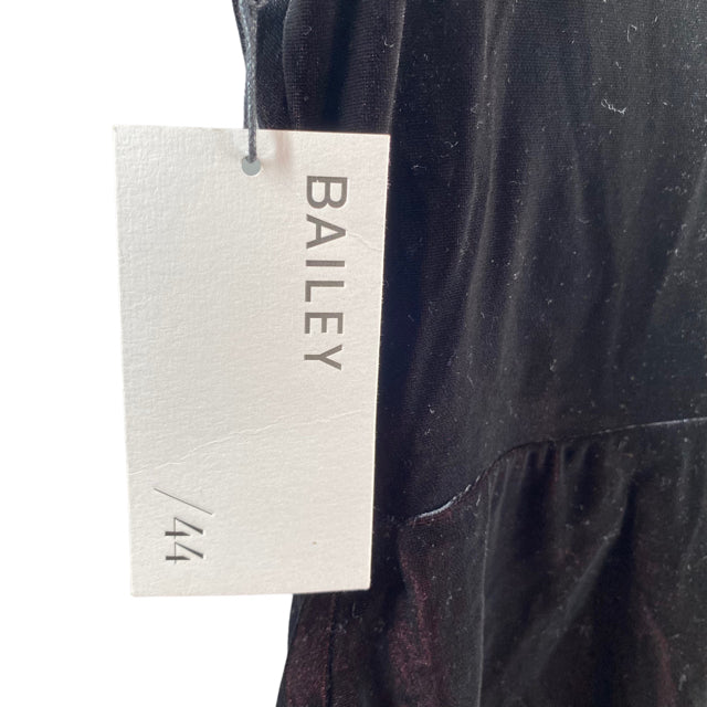 BAILEY 44 Size X-SMALL Black Slvlss Assymetrical Velvet NWT TOP