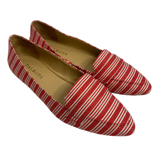 TALBOTS Size 6 1/2 Red/White Flats NWOT SHOE