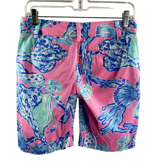 LILLY PULITZER Size 00 Pink/blue Print Cotton SHORTS