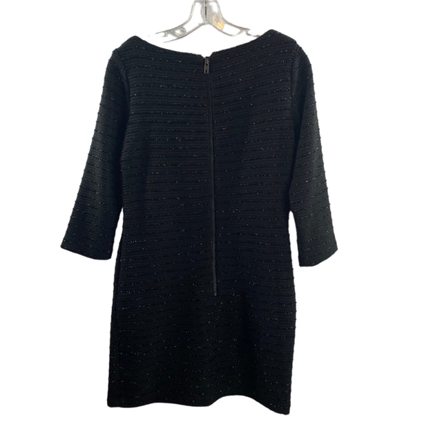 GREYLIN Size X-SMALL Black Metallic Stripe 3/4 Sleeve Polyester DRESS