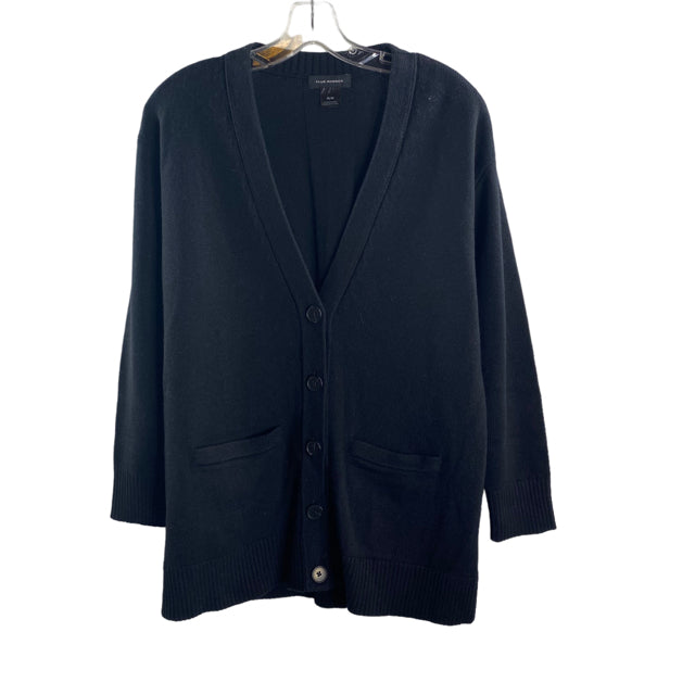 CLUB MONACO Size MEDIUM Black Long Sleeve Cardigan Wool Blend SWEATER
