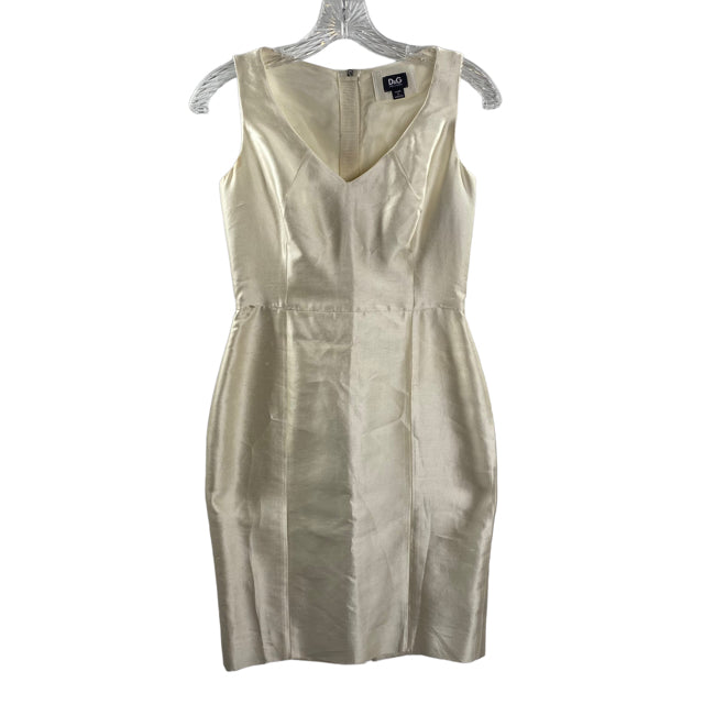 DOLCE & GABBANA Size 38 Cream Sleeveless Silk blend DRESS