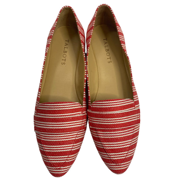 TALBOTS Size 6 1/2 Red/White Flats NWOT SHOE